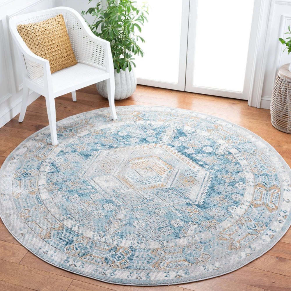 SAFAVIEH Shivan Collection SHV727M Blue / Gold Rug Image 2