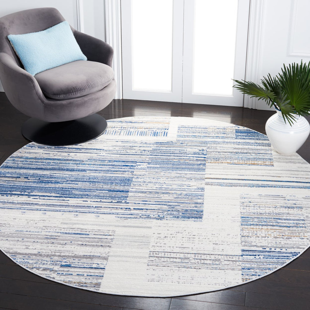 SAFAVIEH Shivan Collection SHV198M Ivory / Blue Rug Image 2