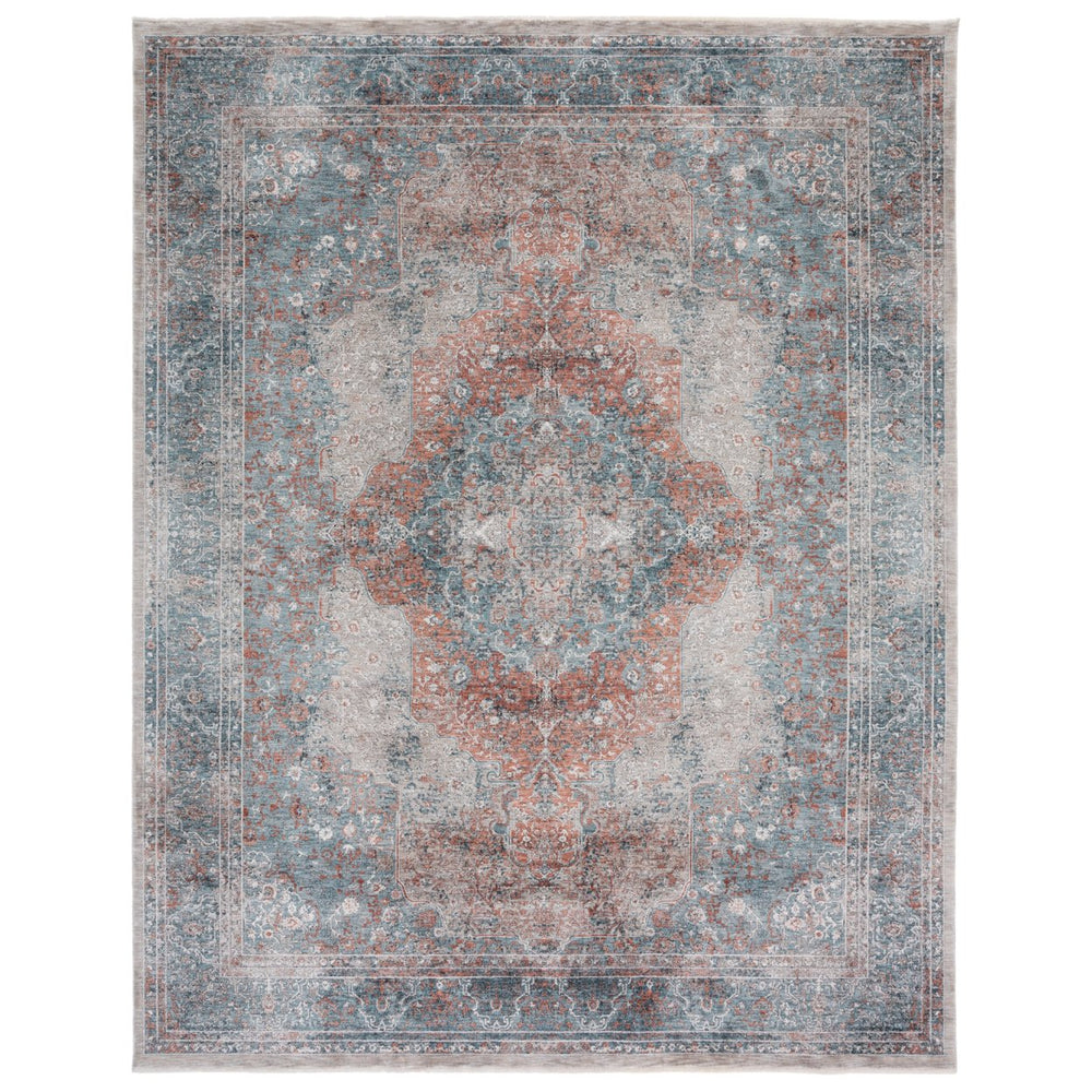 SAFAVIEH Signature Collection SIG754M Blue/Rust Rug Image 2