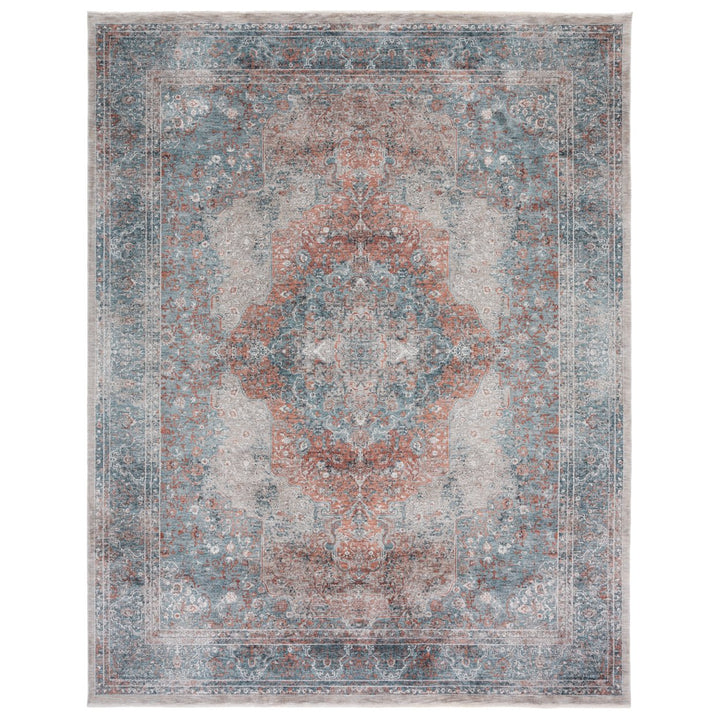 SAFAVIEH Signature Collection SIG754M Blue/Rust Rug Image 2