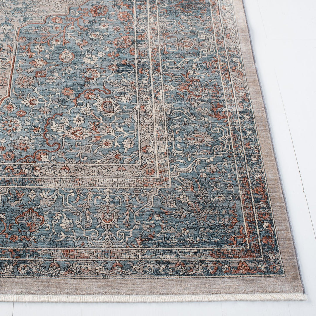 SAFAVIEH Signature Collection SIG754M Blue/Rust Rug Image 3