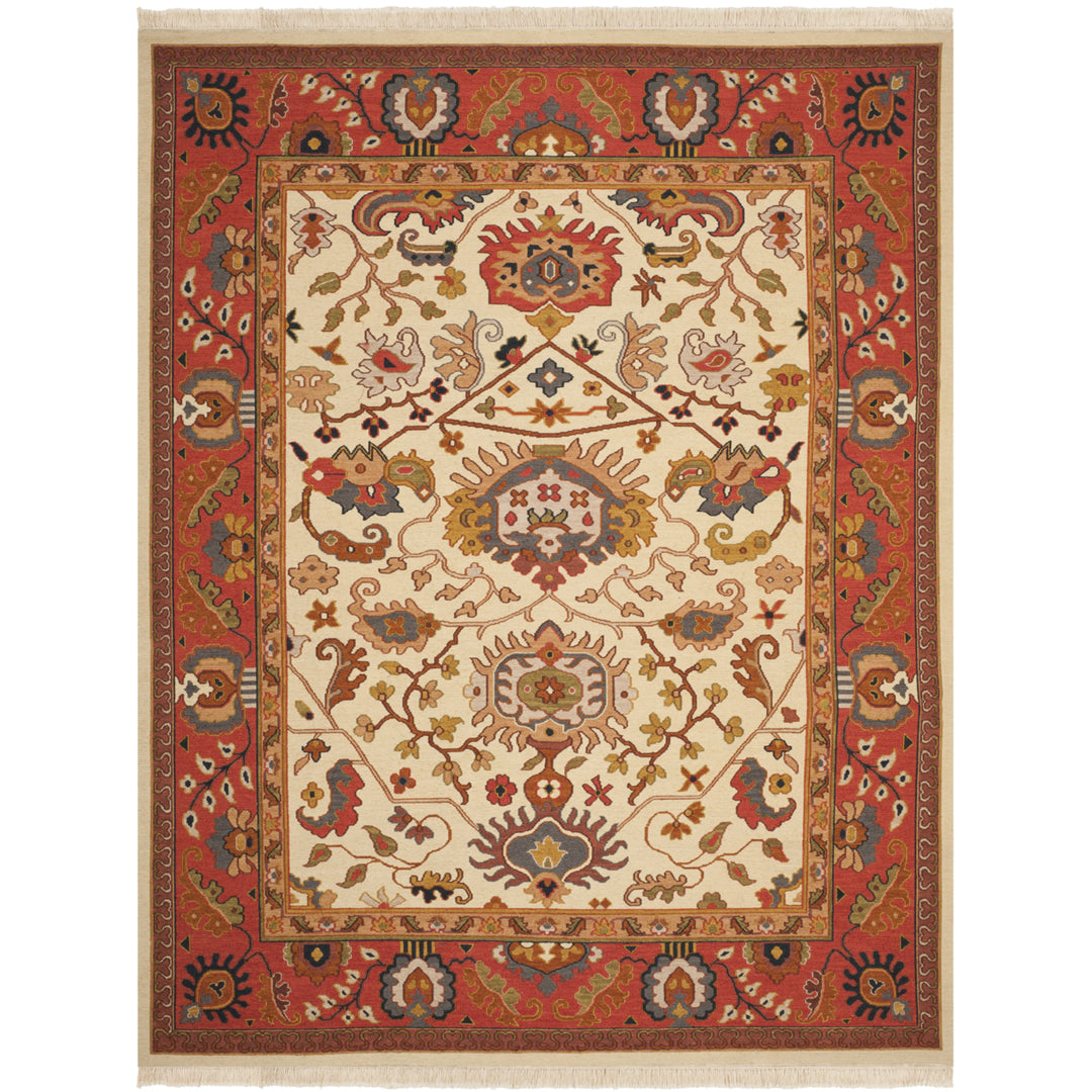 SAFAVIEH Sumak Collection SK115B Handmade Ivory/Rust Rug Image 1