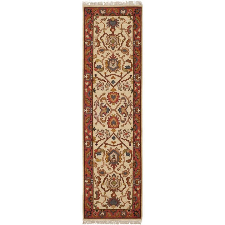 SAFAVIEH Sumak Collection SK115B Handmade Ivory/Rust Rug Image 1