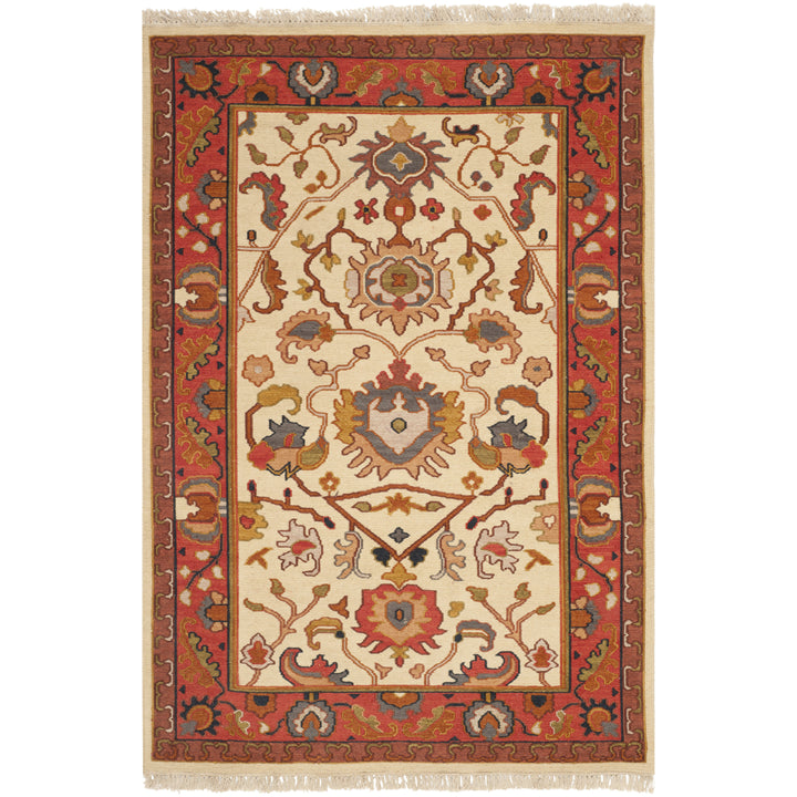 SAFAVIEH Sumak Collection SK115B Handmade Ivory/Rust Rug Image 3