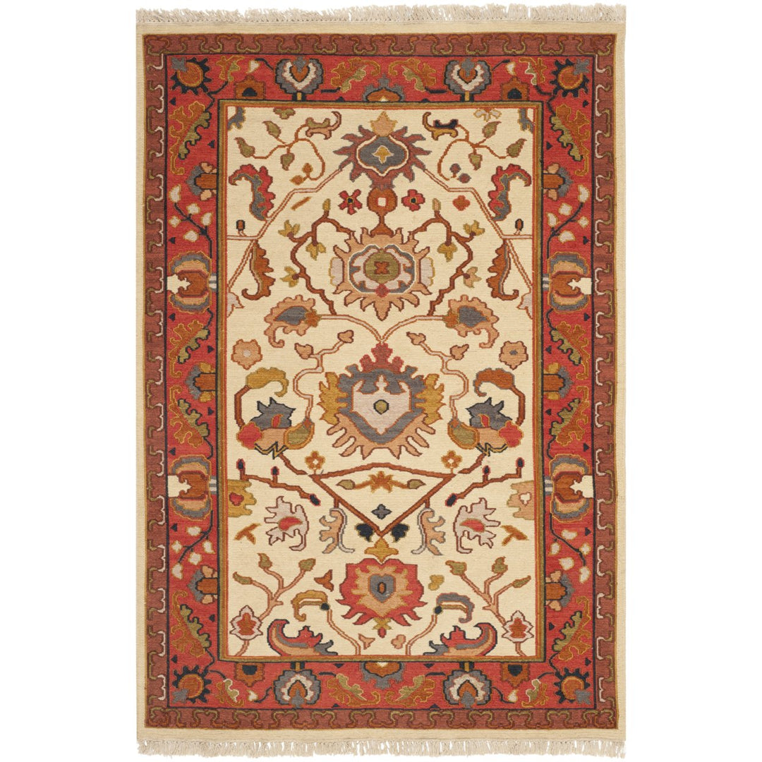 SAFAVIEH Sumak Collection SK115B Handmade Ivory/Rust Rug Image 1