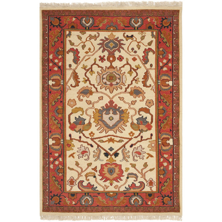 SAFAVIEH Sumak Collection SK115B Handmade Ivory/Rust Rug Image 1