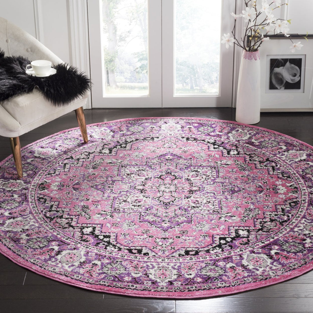 SAFAVIEH Skyler Collection SKY126N Pink / Ivory Rug Image 2