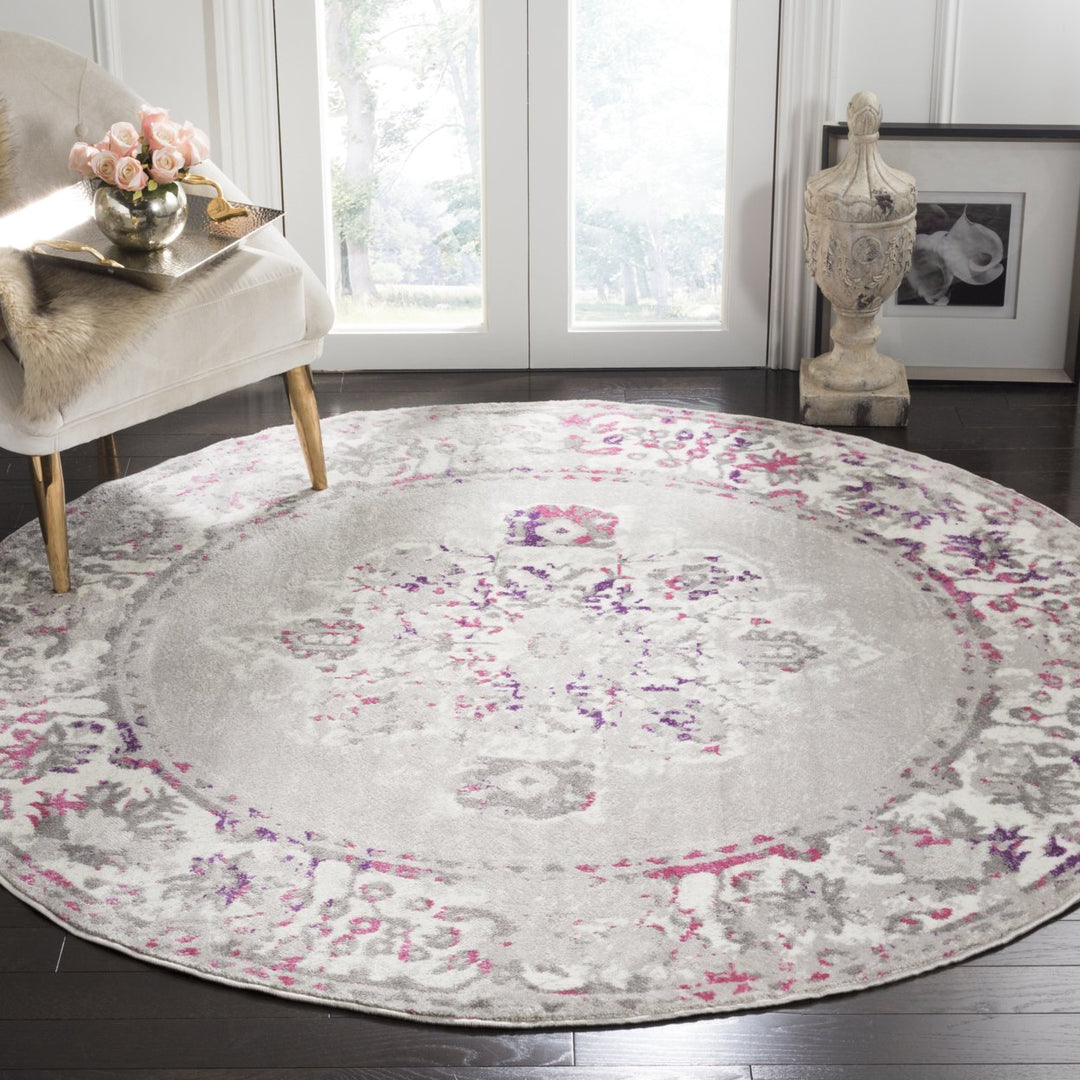 SAFAVIEH Skyler Collection SKY169P Grey / Pink Rug Image 2