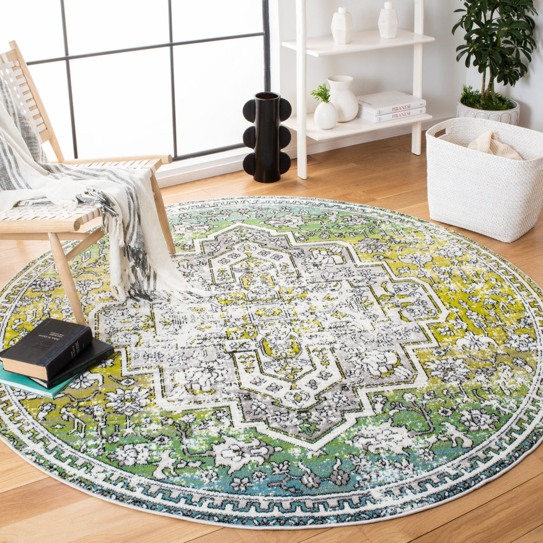 SAFAVIEH Skyler Collection SKY101Y Green / Ivory Rug Image 2