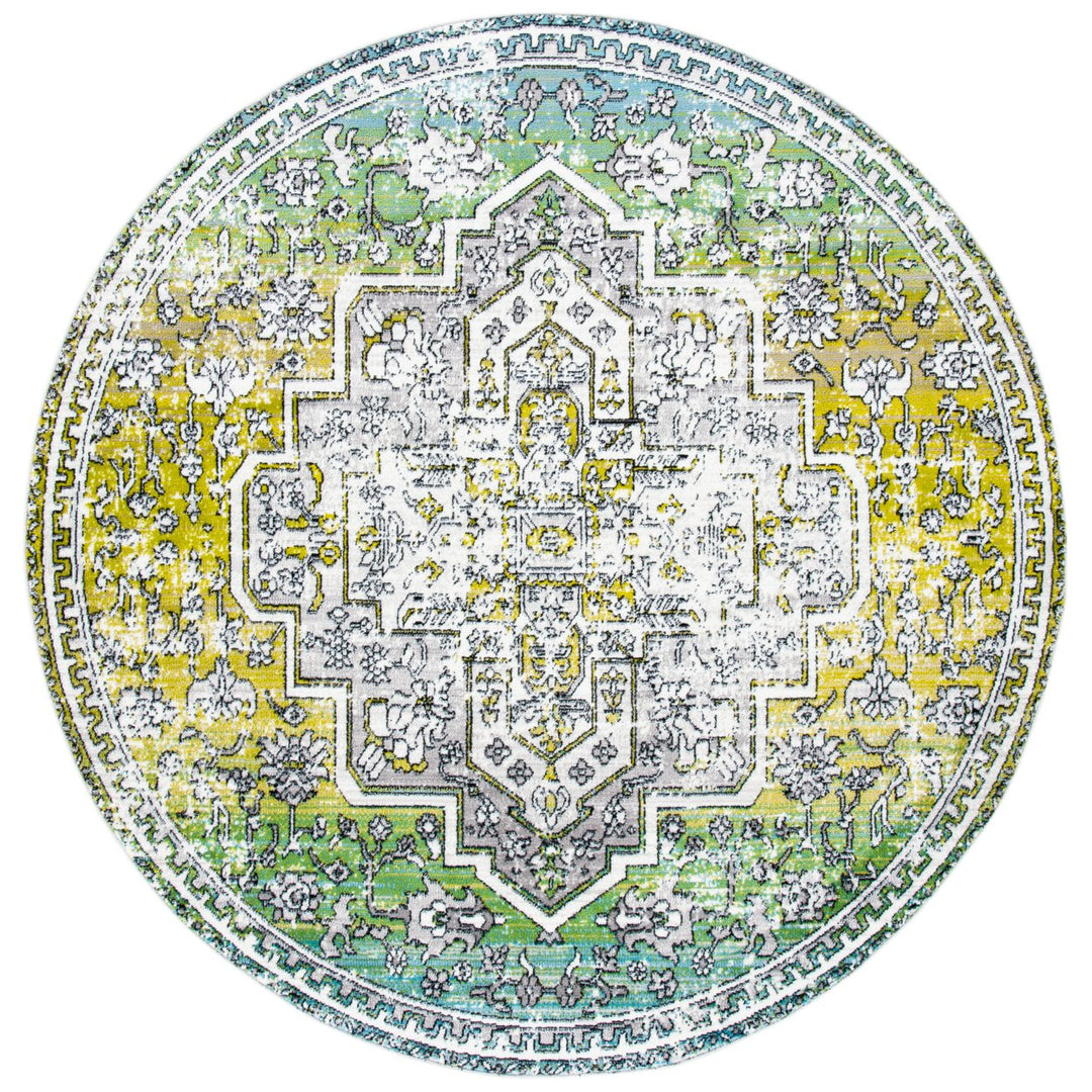 SAFAVIEH Skyler Collection SKY101Y Green / Ivory Rug Image 4