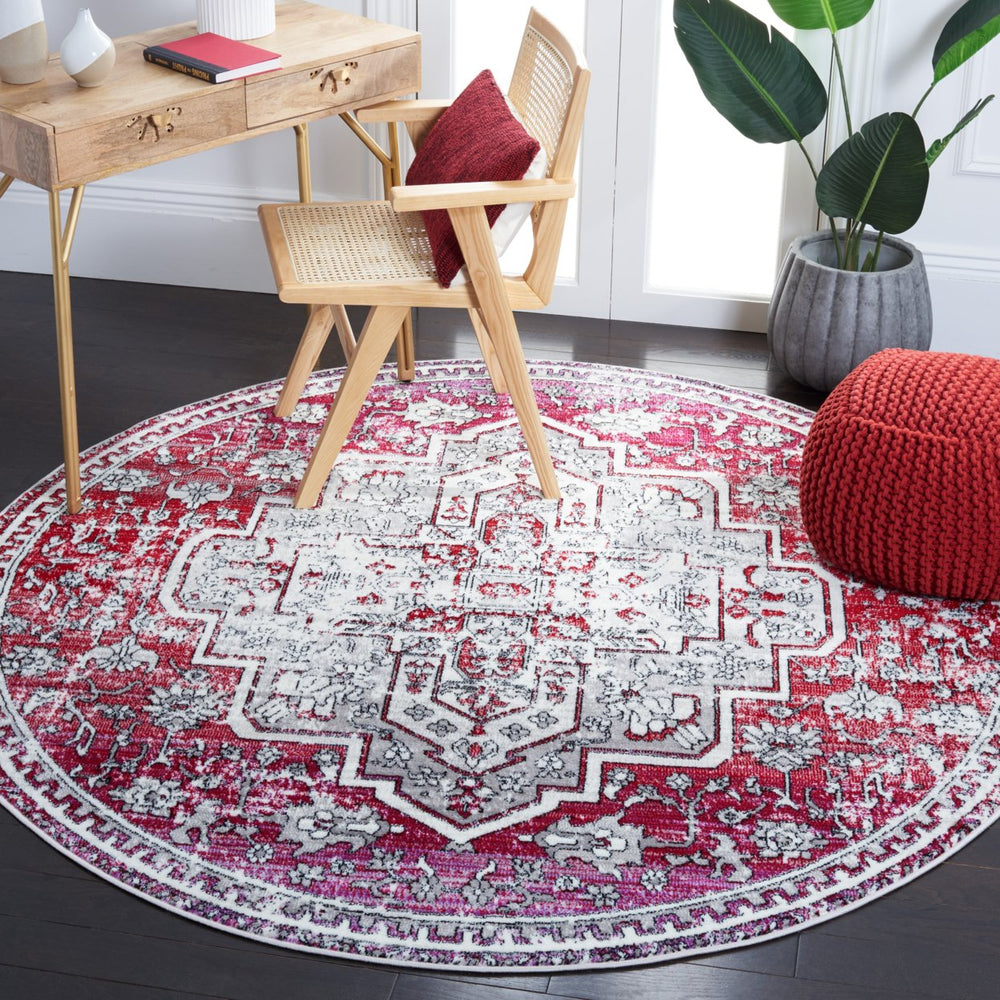 SAFAVIEH Skyler Collection SKY101Q Red / Ivory Rug Image 2