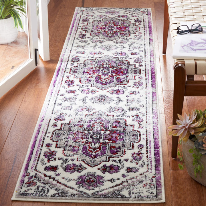 SAFAVIEH Skyler Collection SKY111V Ivory / Purple Rug Image 2