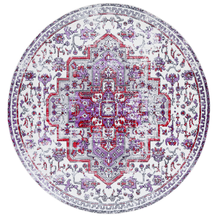 SAFAVIEH Skyler Collection SKY111V Ivory / Purple Rug Image 3