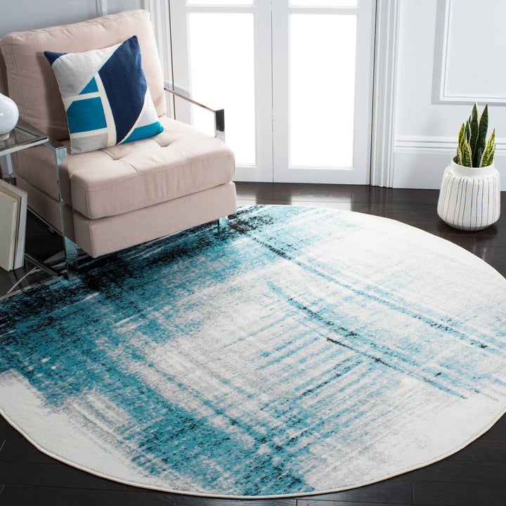 SAFAVIEH Skyler Collection SKY152K Ivory / Teal Rug Image 2