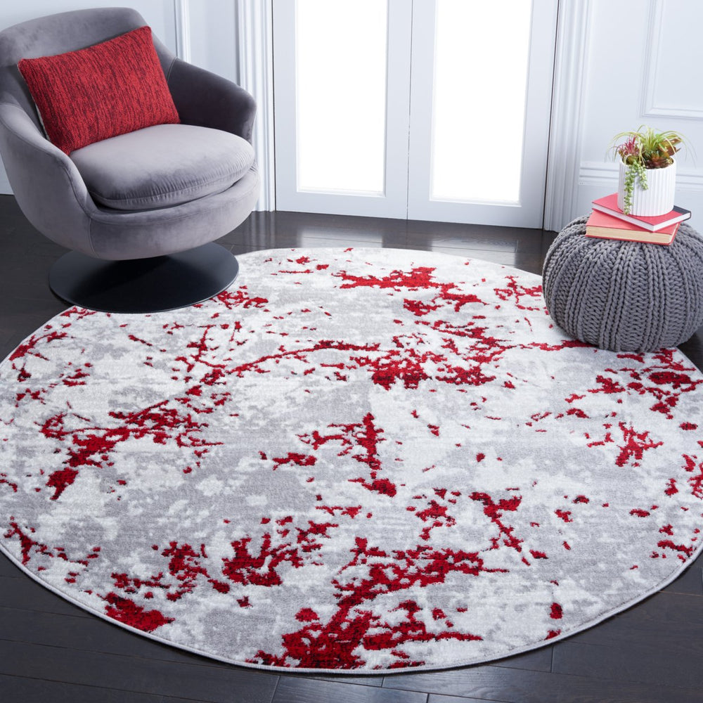 SAFAVIEH Skyler Collection SKY186Q Grey / Red Rug Image 2