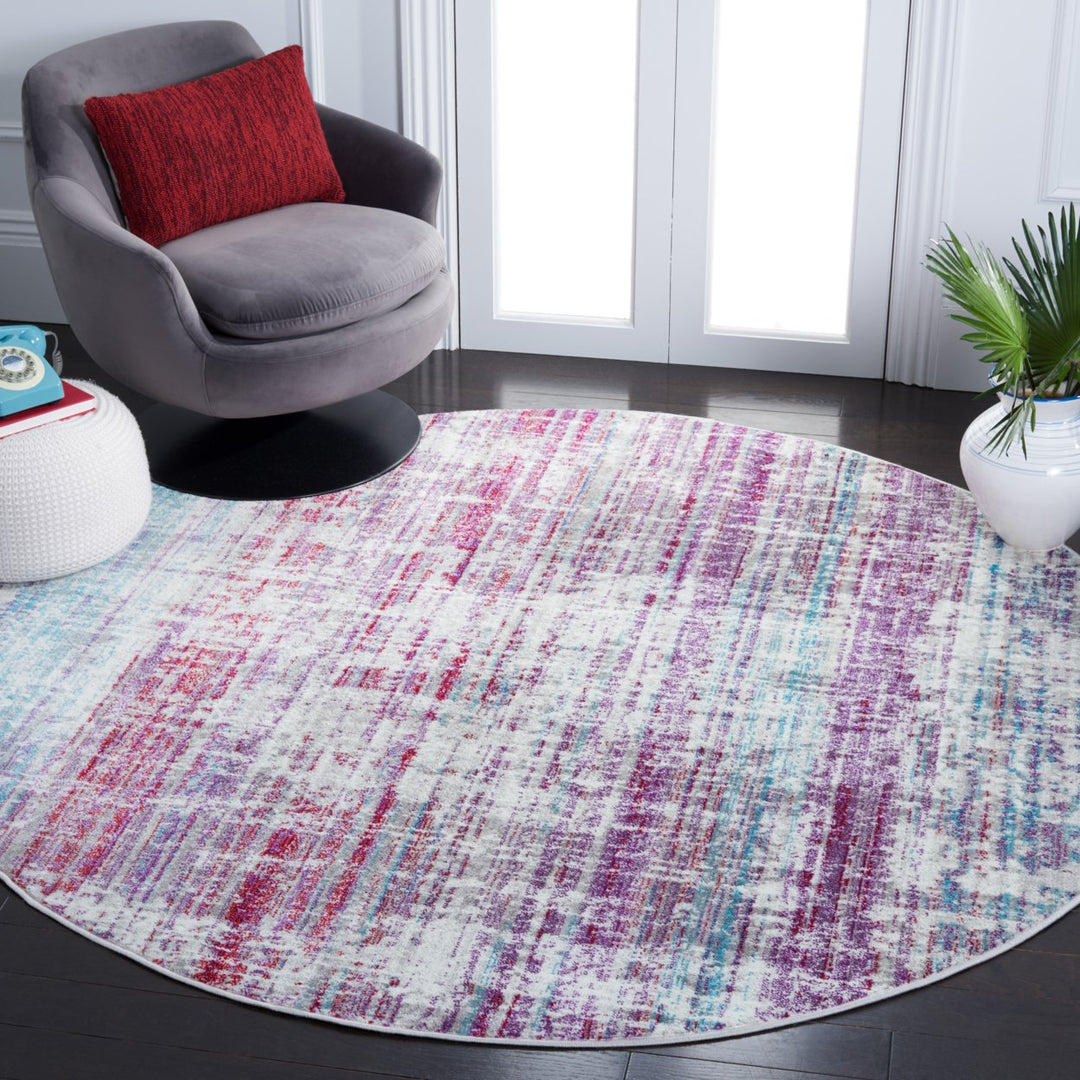 SAFAVIEH Skyler Collection SKY183V Silver / Purple Rug Image 2