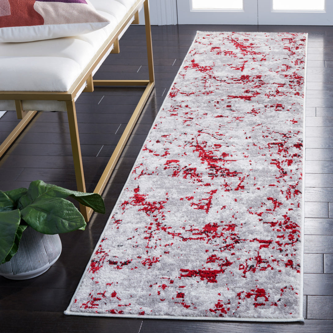 SAFAVIEH Skyler Collection SKY186Q Grey / Red Rug Image 3