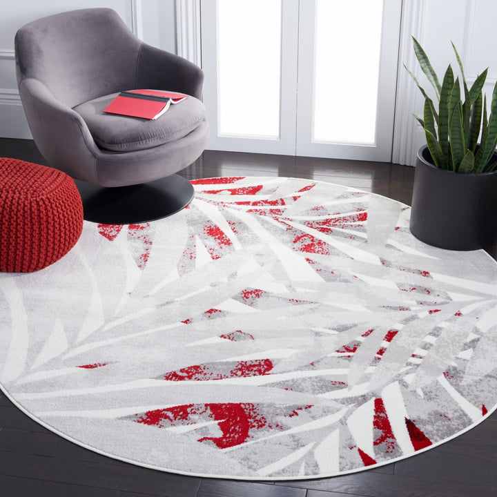 SAFAVIEH Skyler Collection SKY189Q Grey / Red Rug Image 2