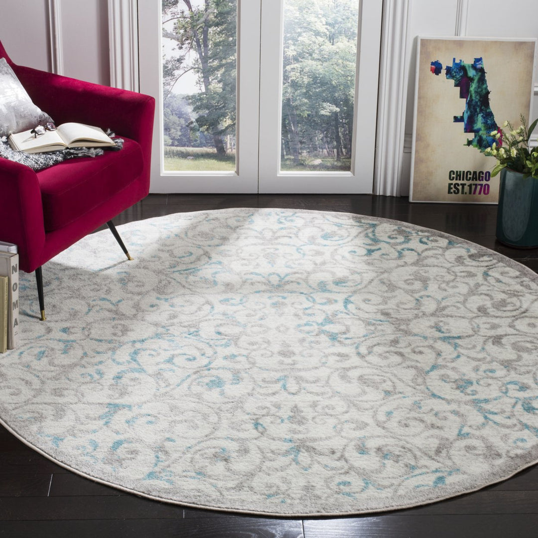 SAFAVIEH Skyler Collection SKY198D Ivory / Blue Rug Image 2