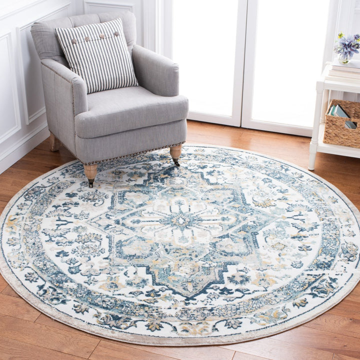 SAFAVIEH Skyler Collection SKY541A Ivory / Navy Rug Image 2