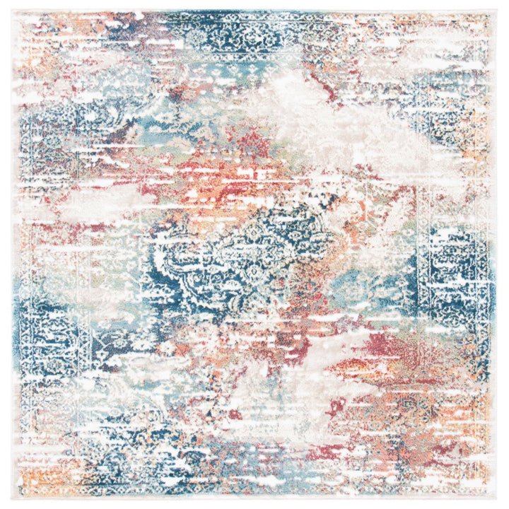 SAFAVIEH Skyler Collection SKY543A Beige / Burgundy Rug Image 6