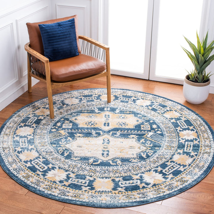 SAFAVIEH Skyler Collection SKY544A Beige / Navy Rug Image 2