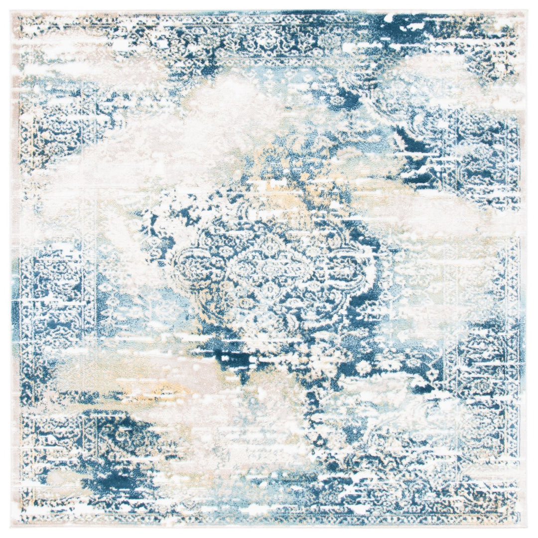 SAFAVIEH Skyler Collection SKY543M Navy / Gold Rug Image 6