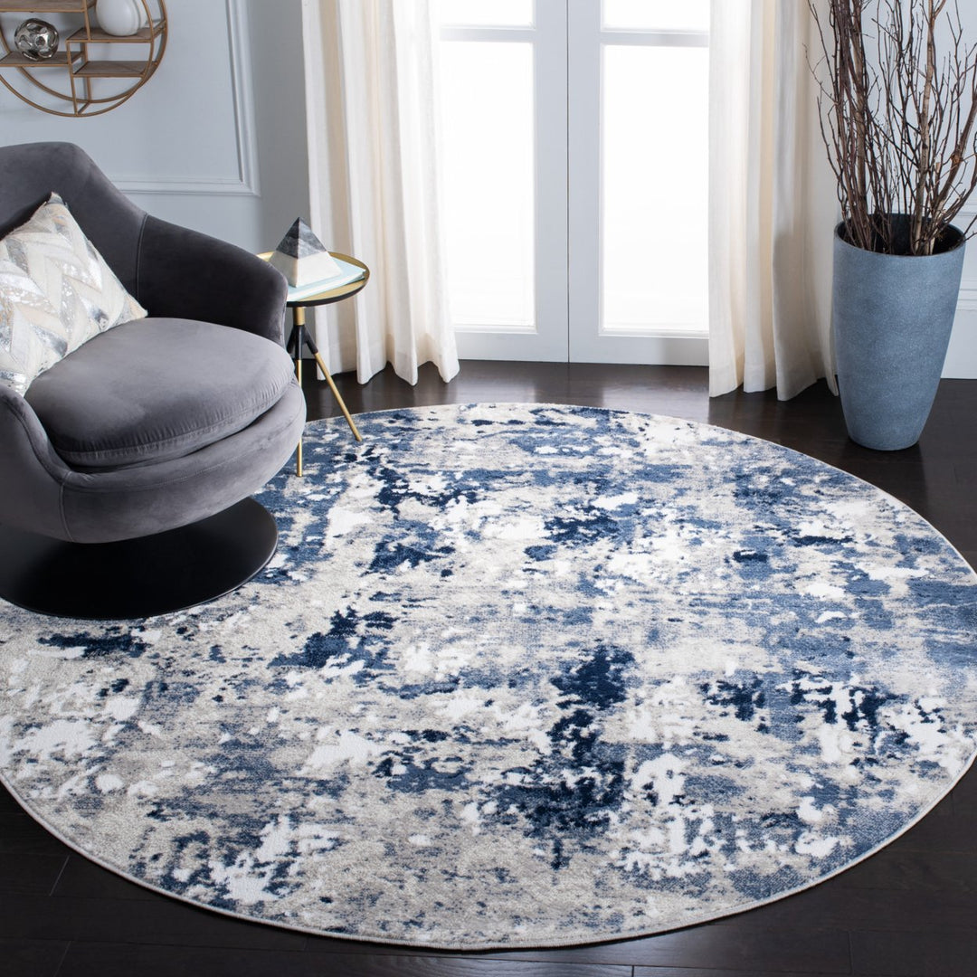 SAFAVIEH Skyler Collection SKY562M Grey / Navy Rug Image 2