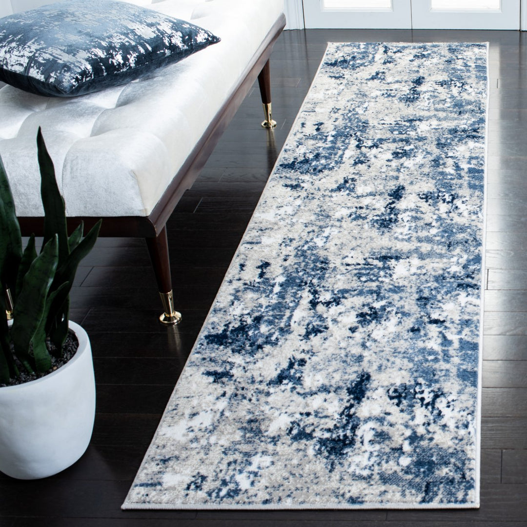 SAFAVIEH Skyler Collection SKY562M Grey / Navy Rug Image 3