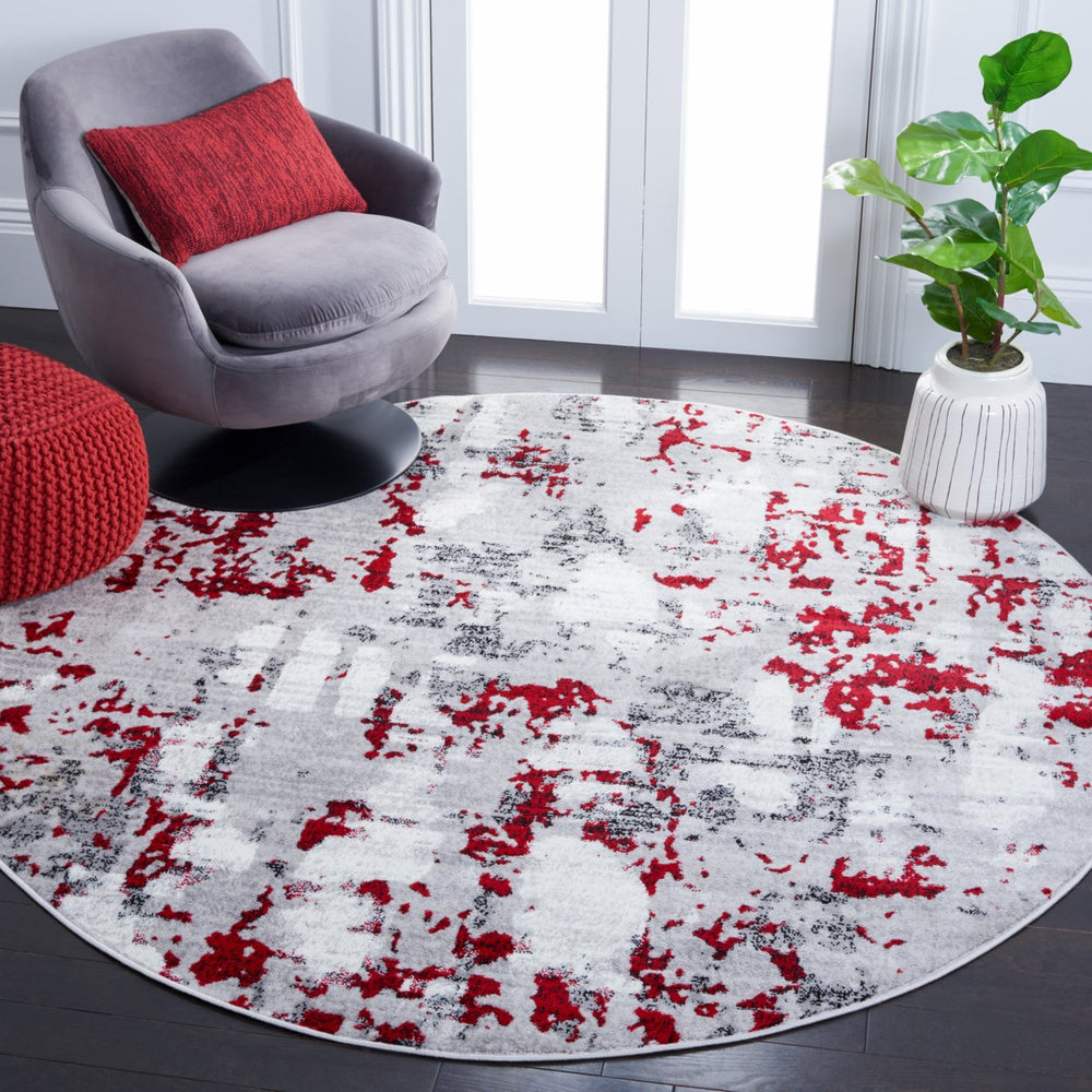 SAFAVIEH Skyler Collection SKY193Q Grey / Red Rug Image 2