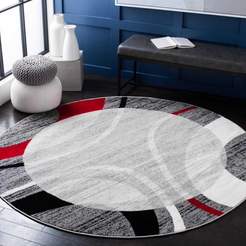 SAFAVIEH Skyler Collection SKY761F Grey / Red Rug Image 2