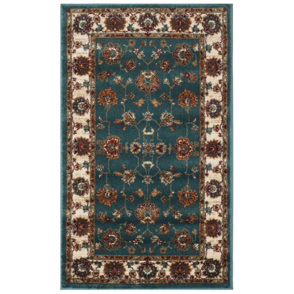 SAFAVIEH Summit Collection SMT292T Teal / Ivory Rug Image 2