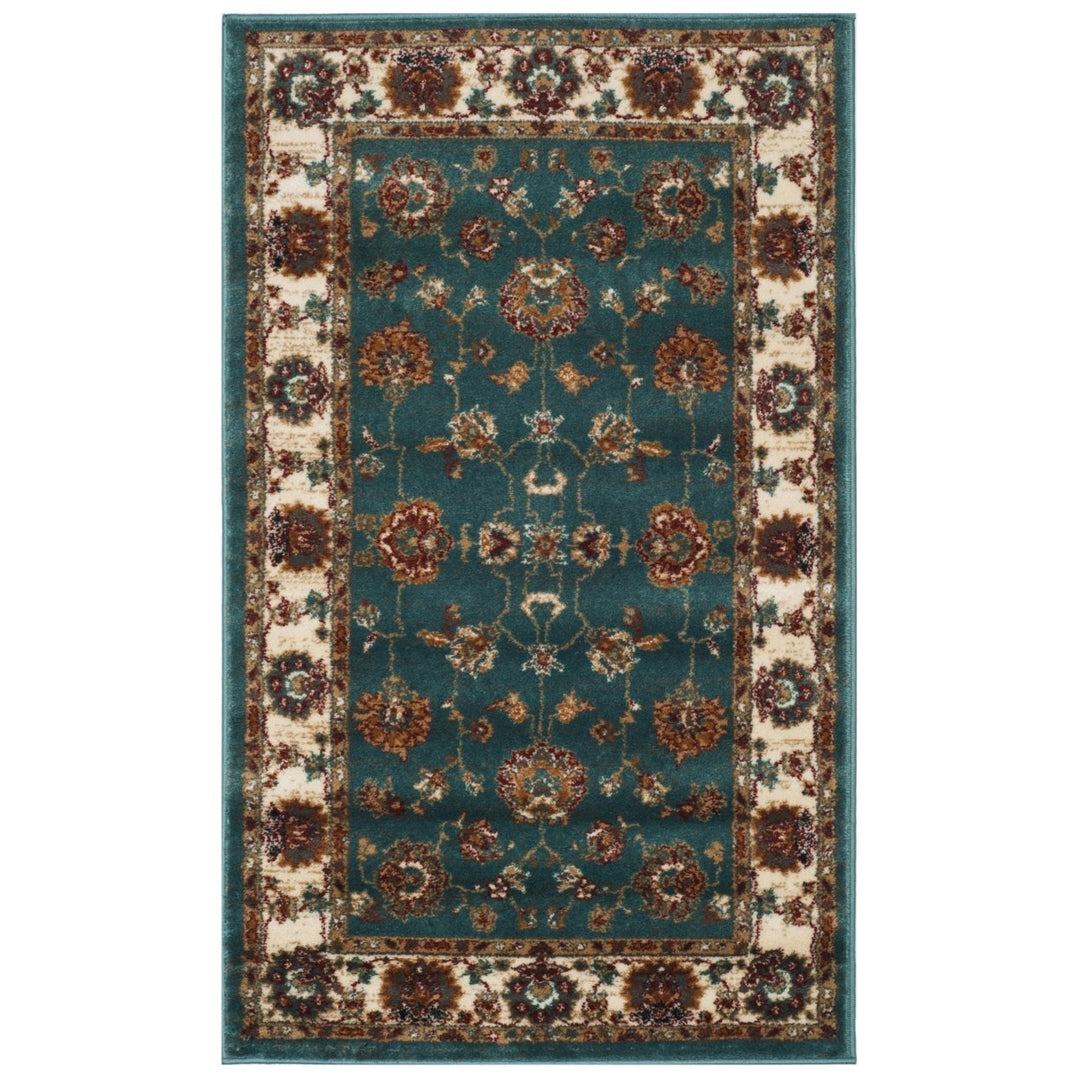 SAFAVIEH Summit Collection SMT292T Teal / Ivory Rug Image 1