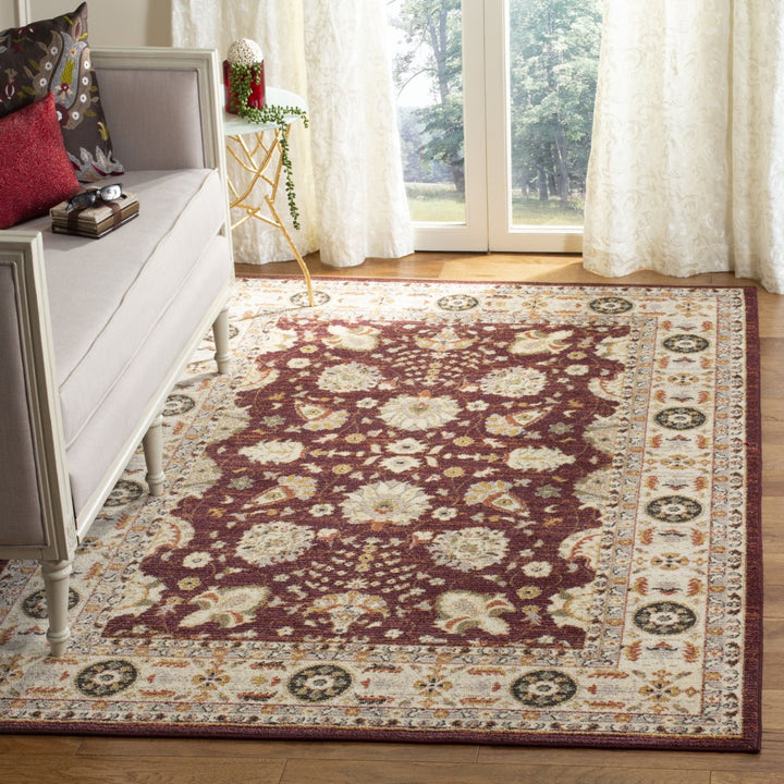 SAFAVIEH Summit Collection SMT418Q Red / Creme Rug Image 1