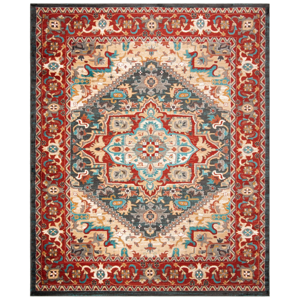 SAFAVIEH Summit Collection SMTL293A Dark Grey / Red Rug Image 2