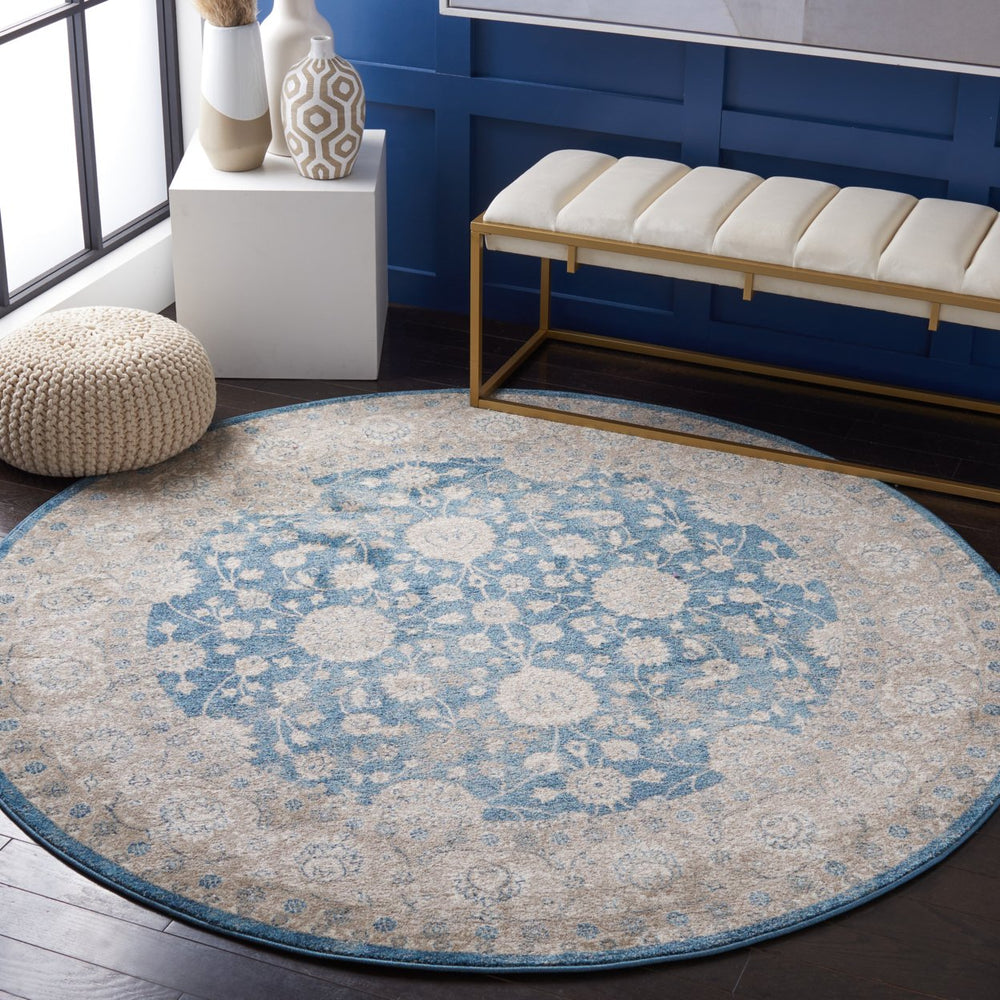 SAFAVIEH Sofia Collection SOF330M Blue / Beige Rug Image 2