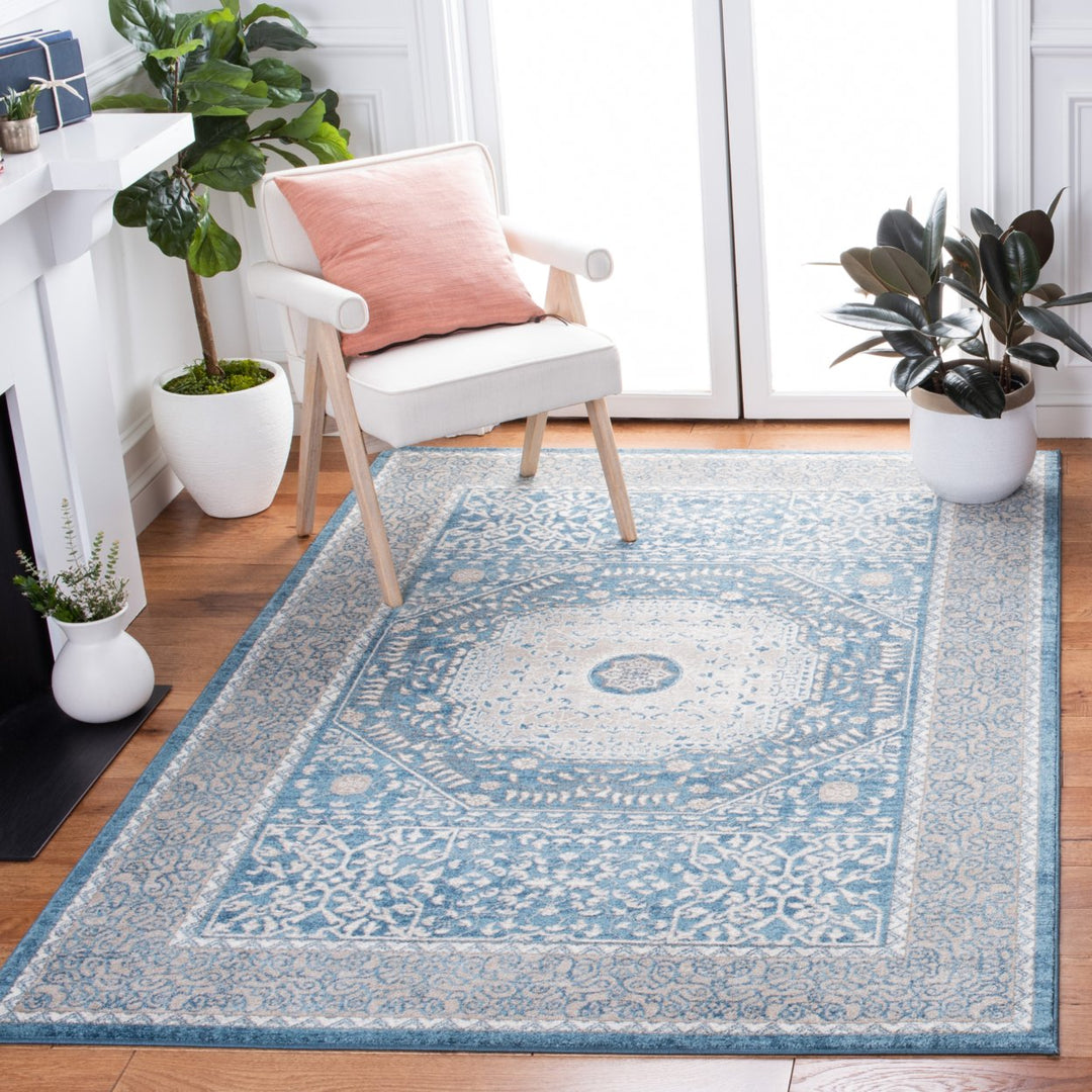 SAFAVIEH Sofia Collection SOF365M Blue / Beige Rug Image 1