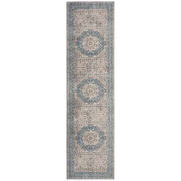 SAFAVIEH Sofia Collection SOF365A Light Grey / Blue Rug Image 1