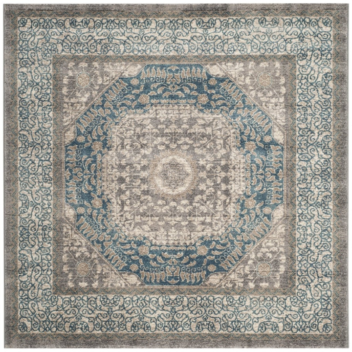 SAFAVIEH Sofia Collection SOF365A Light Grey / Blue Rug Image 1