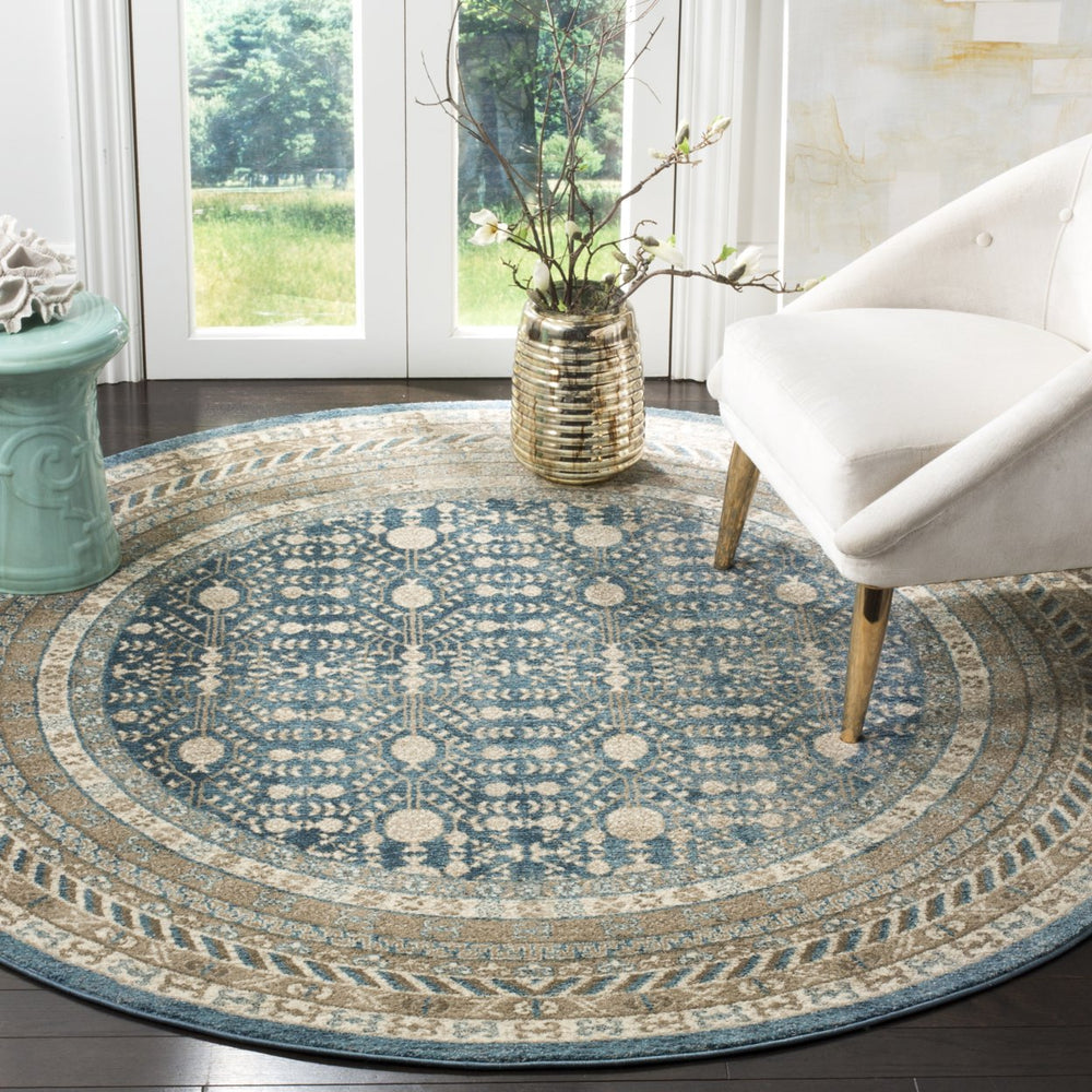 SAFAVIEH Sofia Collection SOF376C Blue / Beige Rug Image 2