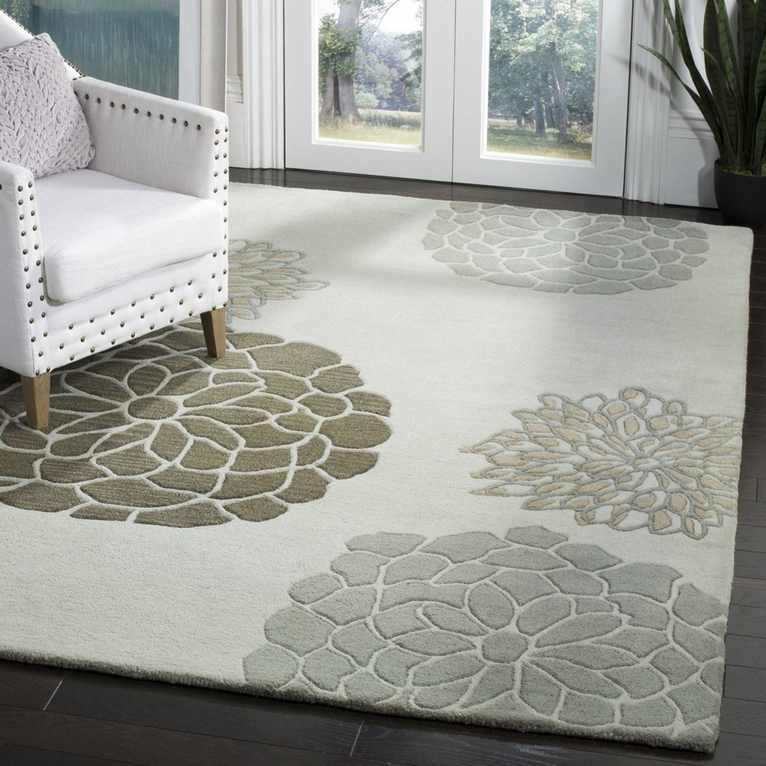 SAFAVIEH Soho Collection SOH211A Handmade Light Grey Rug Image 1