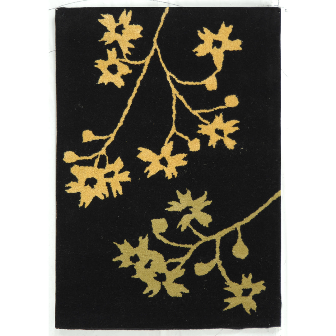 SAFAVIEH Soho Collection SOH316B Handmade Black/Lime Rug Image 2