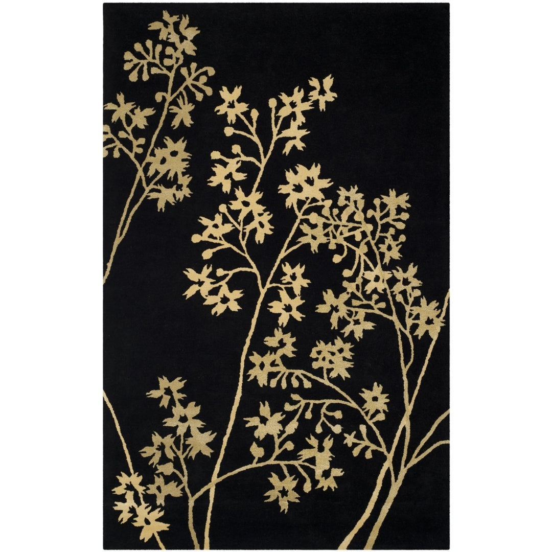 SAFAVIEH Soho Collection SOH316B Handmade Black/Lime Rug Image 6