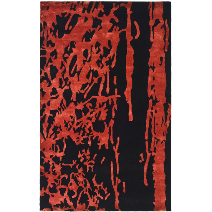 SAFAVIEH Soho Collection SOH326B Handmade Black / Red Rug Image 1