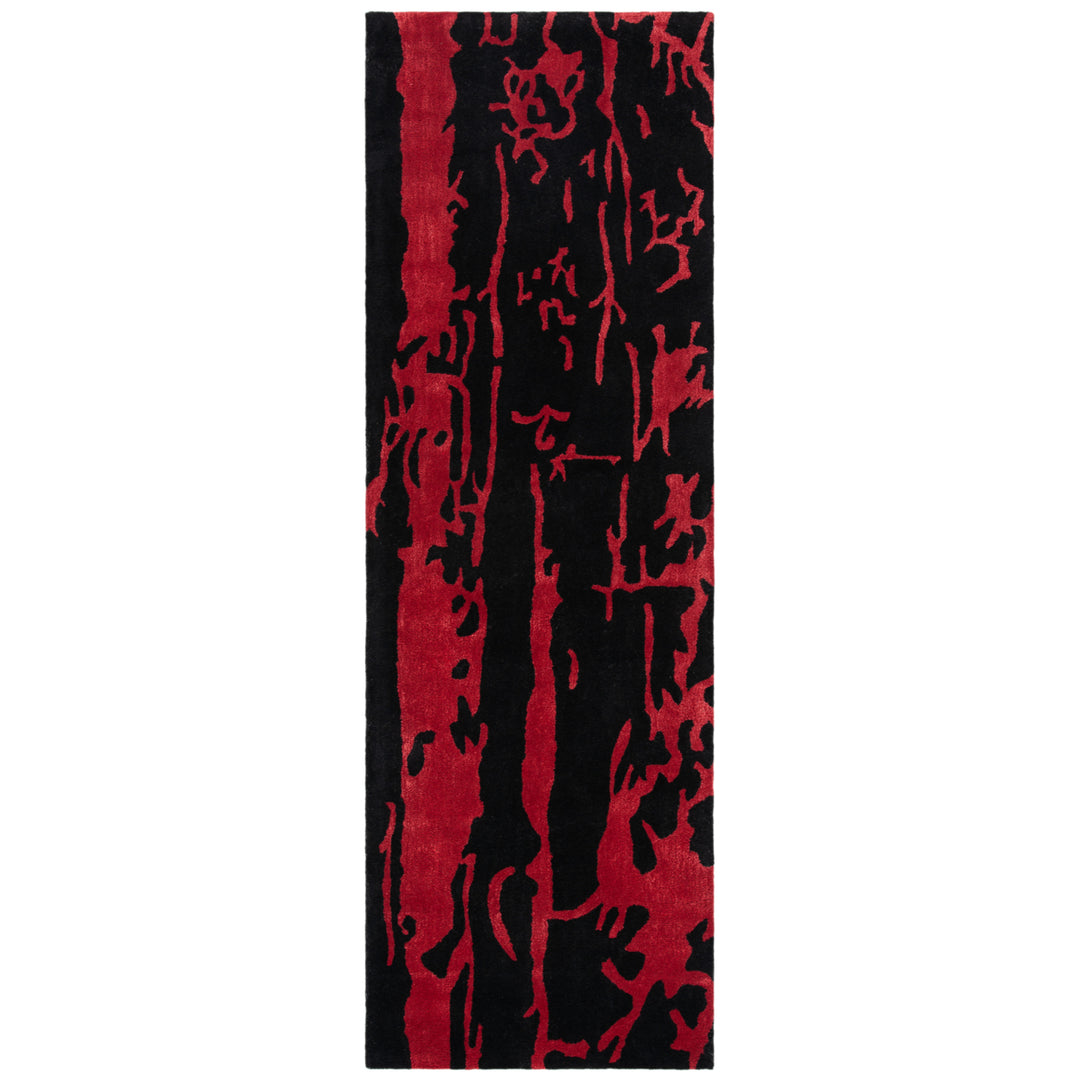 SAFAVIEH Soho Collection SOH326B Handmade Black / Red Rug Image 5