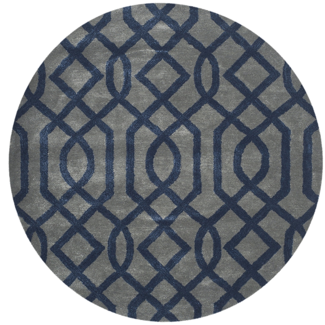 SAFAVIEH Soho SOH411A Handmade Grey / Dark Blue Rug Image 4