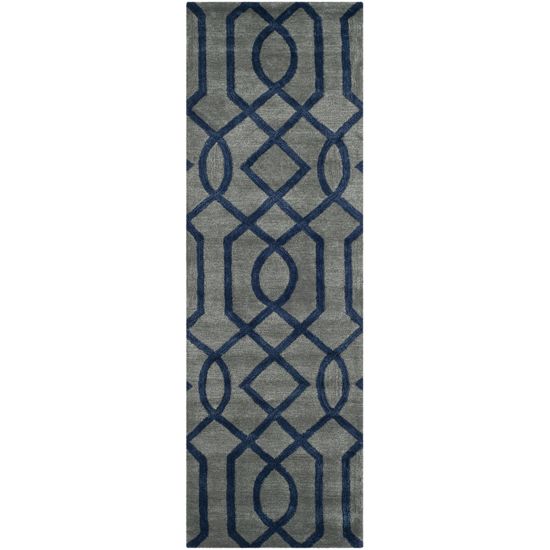 SAFAVIEH Soho SOH411A Handmade Grey / Dark Blue Rug Image 5