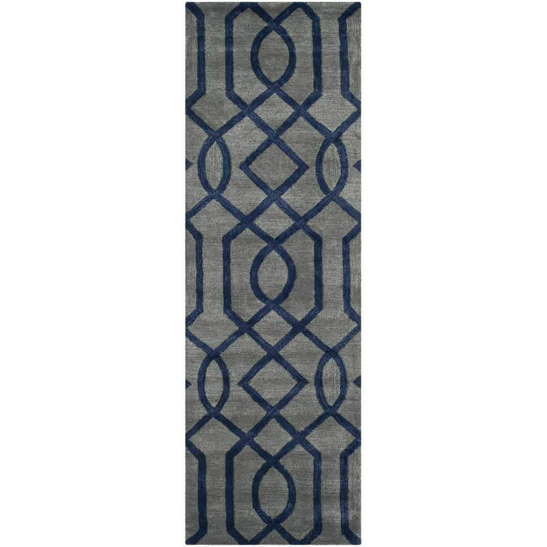 SAFAVIEH Soho SOH411A Handmade Grey / Dark Blue Rug Image 1