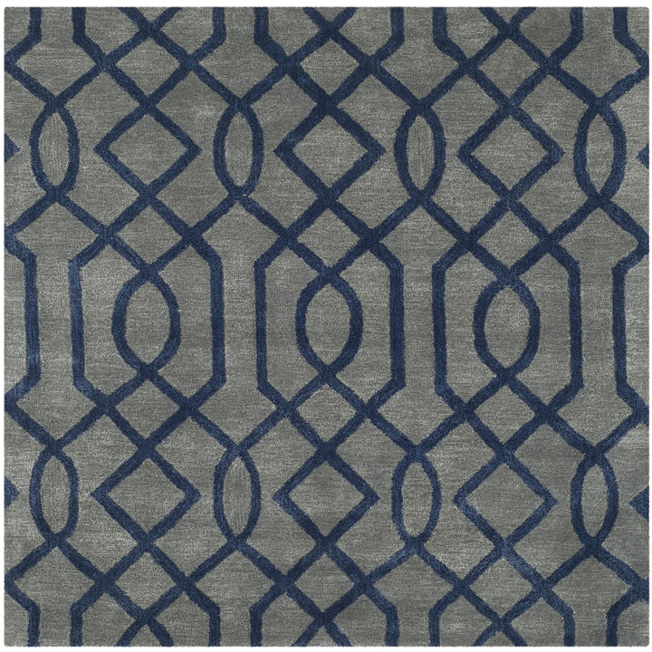 SAFAVIEH Soho SOH411A Handmade Grey / Dark Blue Rug Image 6