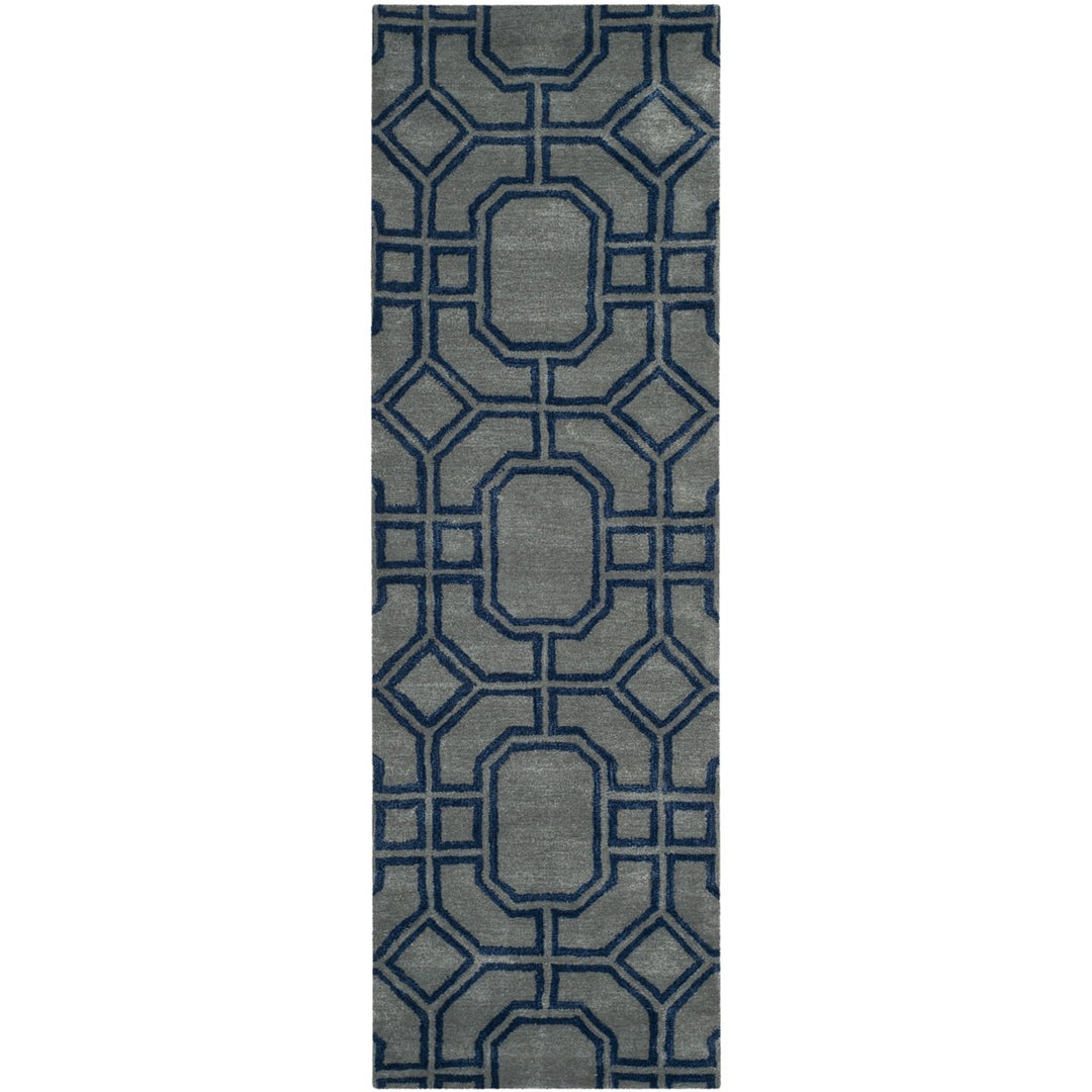 SAFAVIEH Soho SOH414A Handmade Grey / Dark Blue Rug Image 1